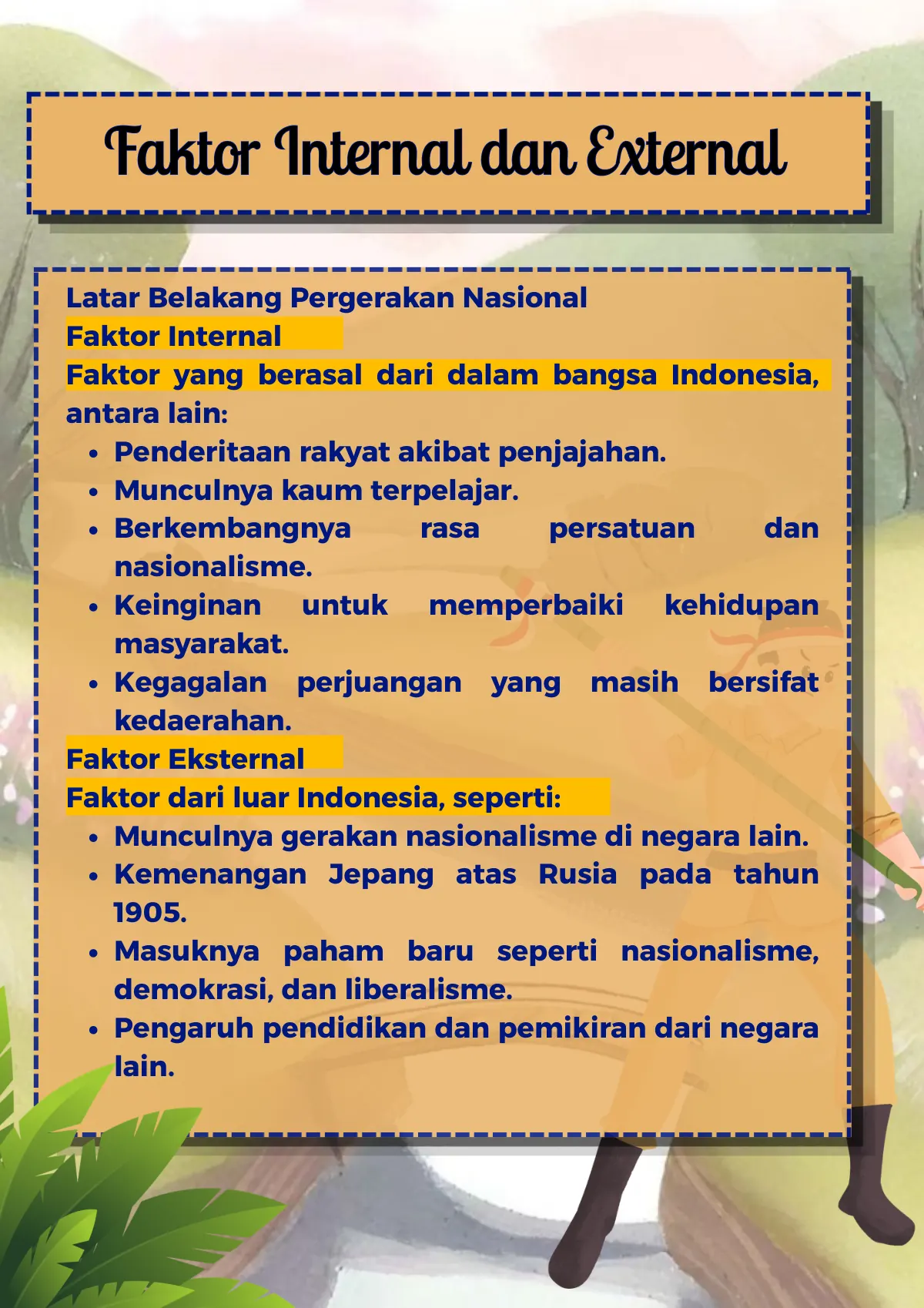 Halaman faktor internal dan eksternal pergerakan nasional