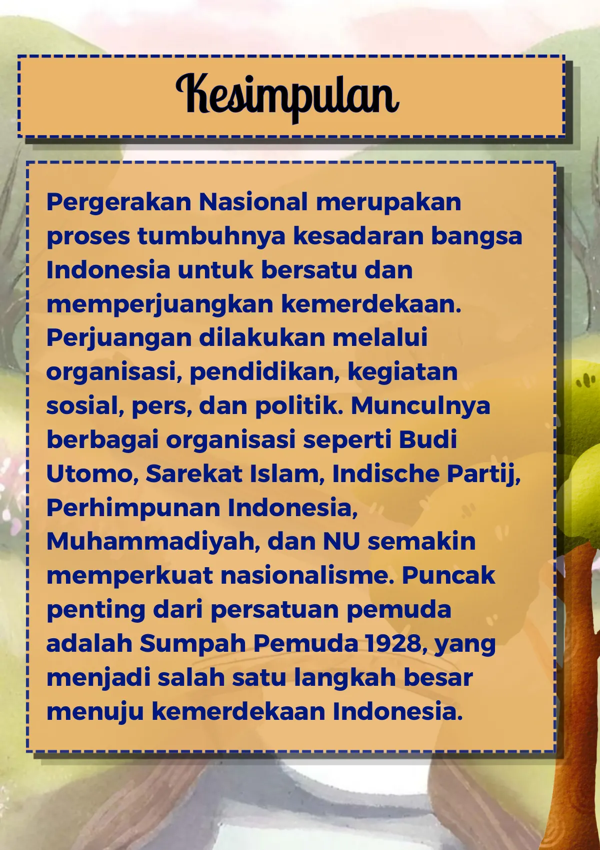 Halaman kesimpulan pergerakan nasional